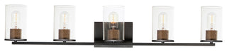 Maxim 11845CD Sleek 5 Light 40"W Bathroom Vanity Light - Antique Brass / Black