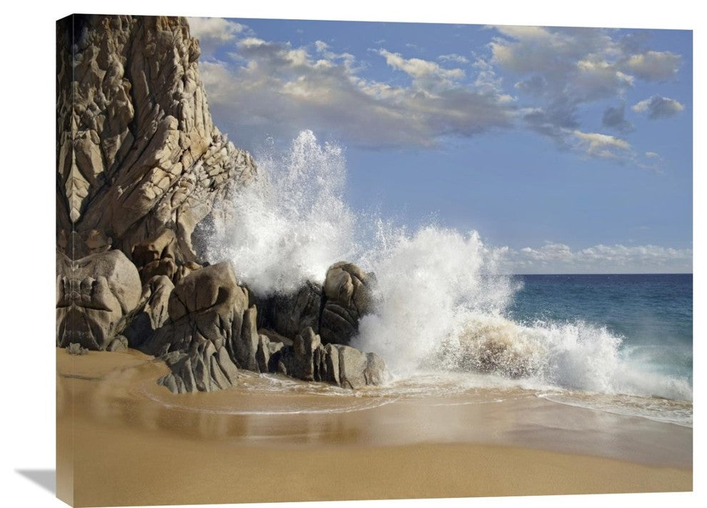 "Lover''s Beach With Crashing Waves, Cabo San Lucas, Mexico" Artwork, 32" x 24"