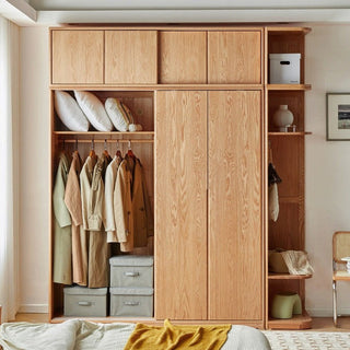 Oak Solid Wood Wardrobe Sliding Door