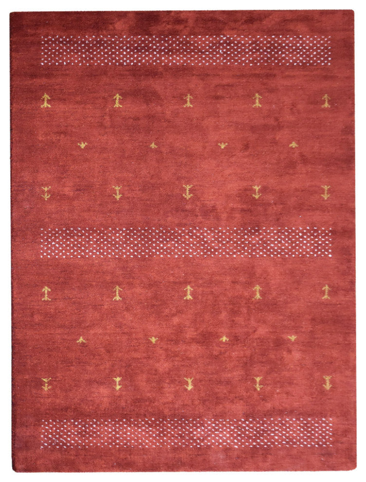 HAND KNOTTED LOOM SILK ECO-FRIENDLY AREA RUGS -8'x10',Rectangle,Red,Contemporary