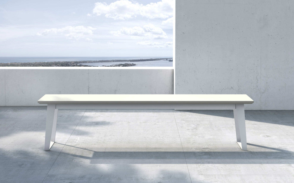 Burbank Bench in White Sand Concrete