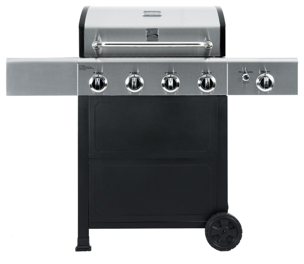 Kenmore 4 Burner Open Cart Gas Grill with Side Burner