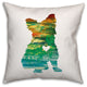 Colorful Silhouette Yorkie 18x18 Spun Poly Pillow