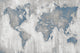 "Map Of The World" Art block Framed Canvas, 24"x18"