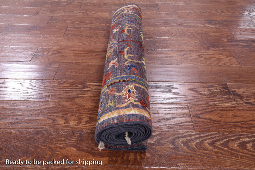 2' 8" X 10' 3" Runner Persian Tabriz Hand-Knotted Rug - Q12163