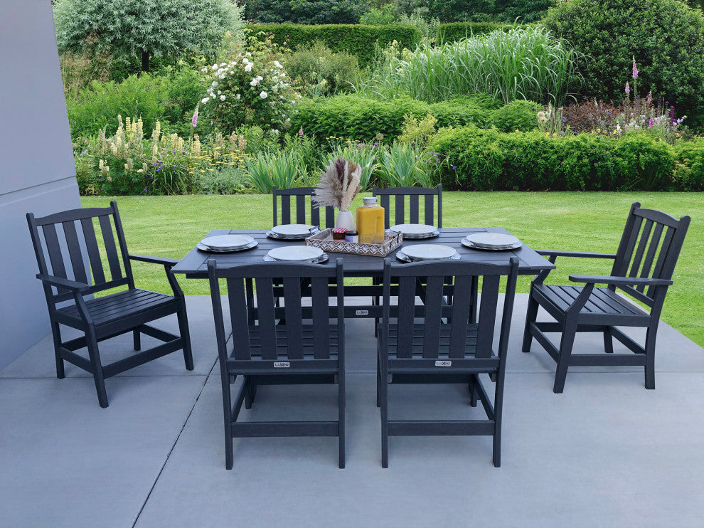 LuXeo Tuscany HDPE Dining Set, Gray, 7-Piece