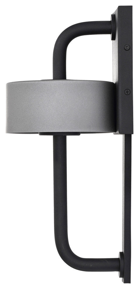 Overtop 10W LED Medium Wall Lantern, Matte Black/Silver