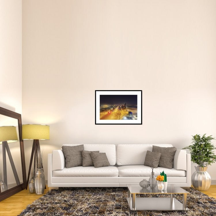 "Fog Invasion" Framed Digital Print by Mohammad Rustam, 38"x28"