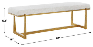 Uttermost Midas Antique Gold Bench