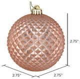 Vickerman 2.75" Rose Gold Durian Glitt Ball 12/Bag