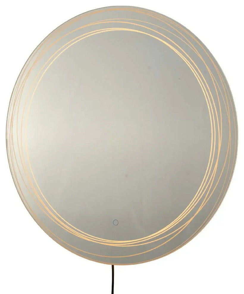Mojave 36" Round Backlit LED Wall Mirror - Chrome