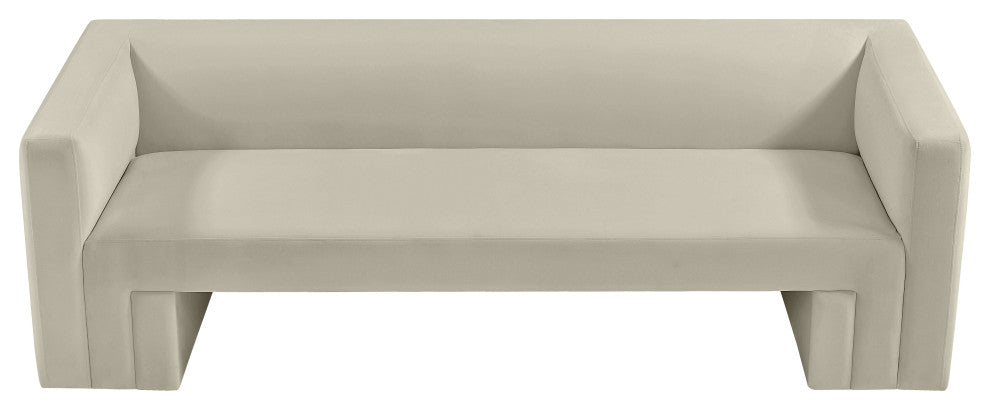 Henson Velvet Upholstered Sofa, Cream