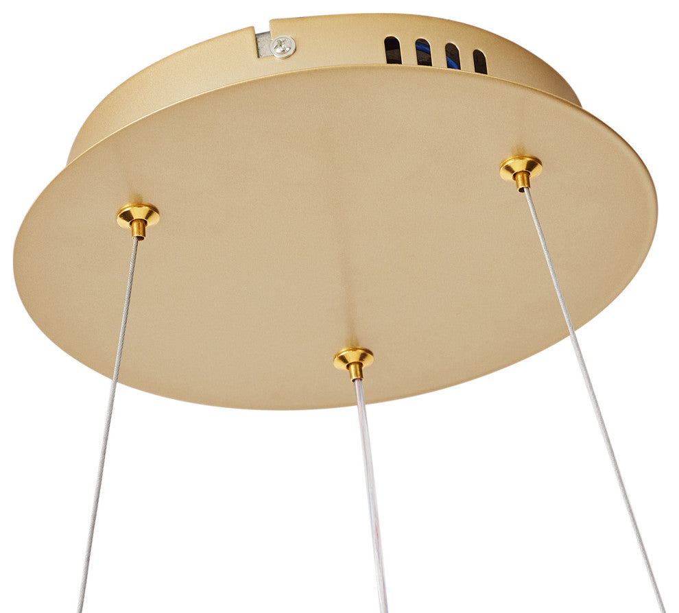 Modern Gold 1-Light Wavy Linear LED Pendant Lighting Fixture