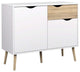 Tvilum Diana 2 Door Wood Sideboard with 1 Drawer in White Oak