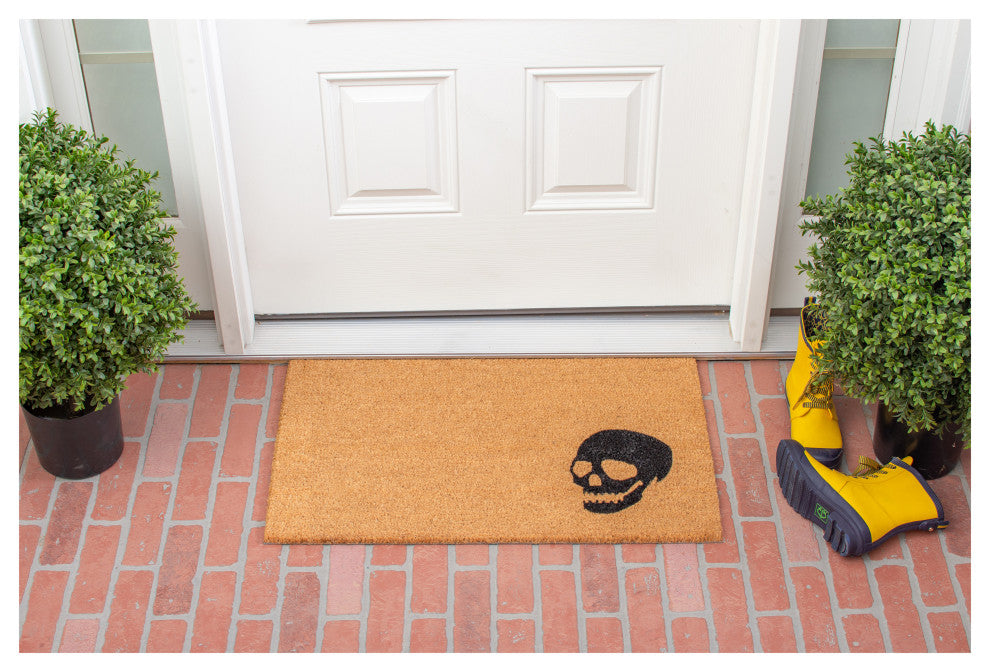 Black Skull Doormat, 36"x72"