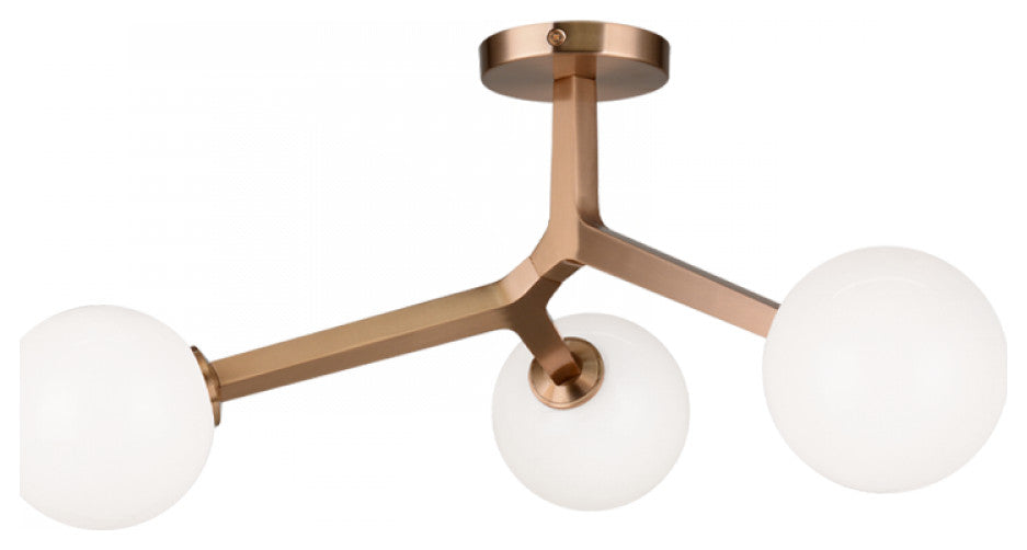 Matteo Lighting X81503AGOP Ceiling Mount, Aged Gold Brass Finish