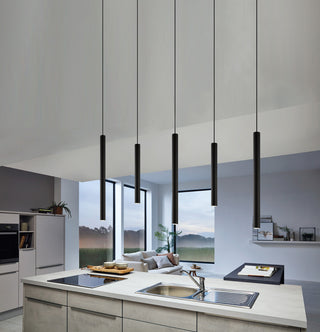 1-Light, 6.9W LED Single Tube Pendant, Matte Black