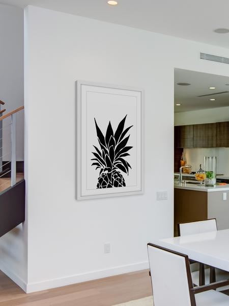 "Black Pineapple" Framed Painting Print, 16"x24"