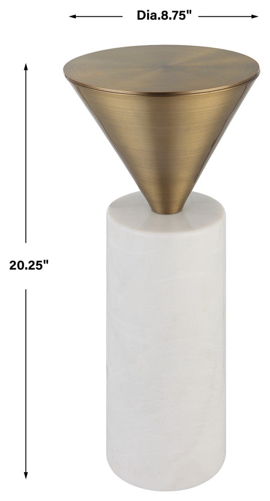 Uttermost 25250 Top Hat Brass Drink Table