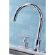 Kingston Brass Widespread Kitchen Faucet With Plastic Sprayer, Polished Chrome