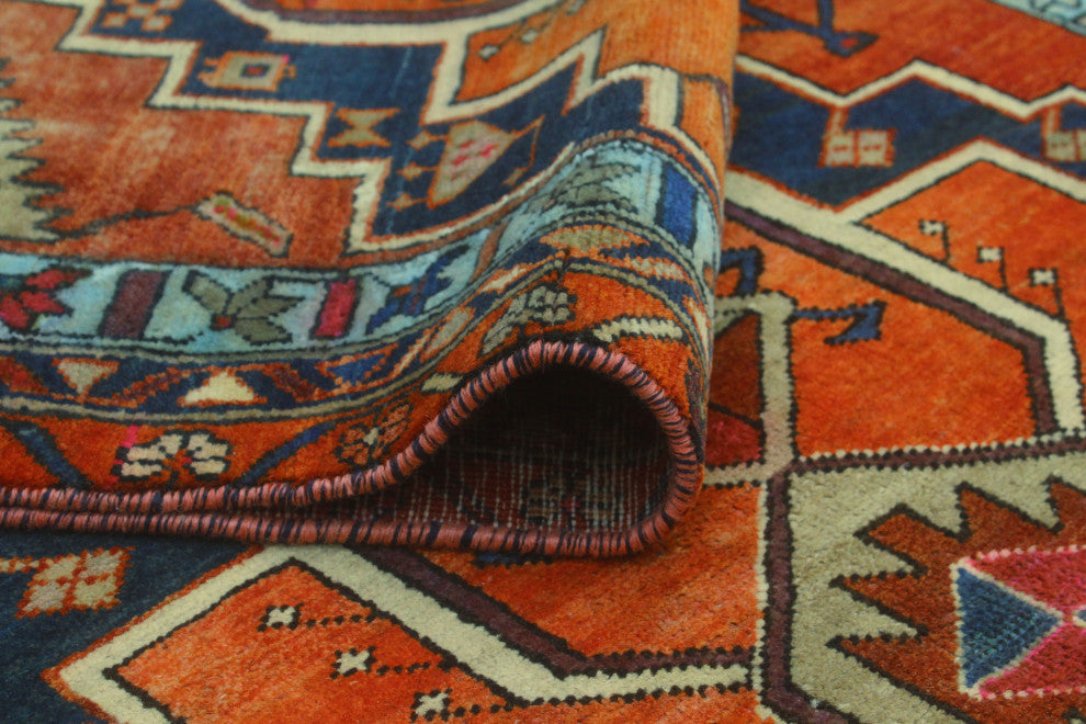 Fine Vintage Distressed Zouhir Rust/Light Blue Runner, 3'8x10'10