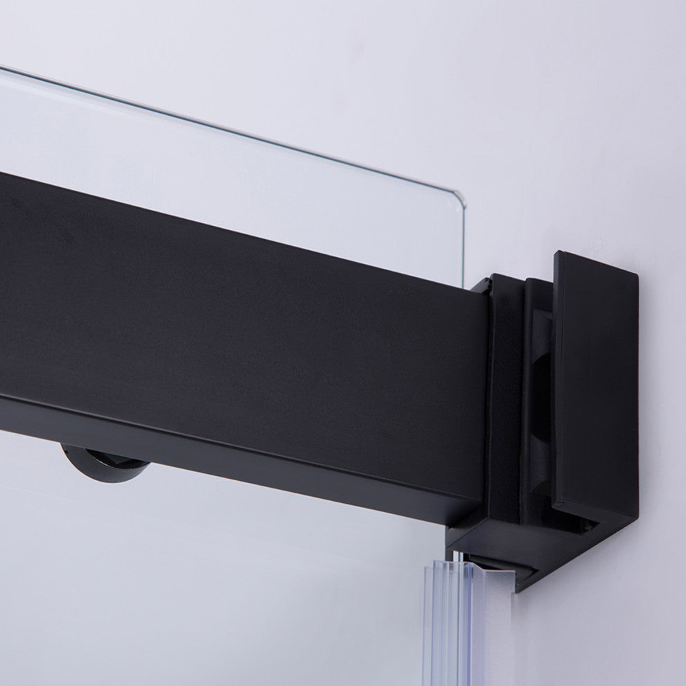 Spezia 60" W x 58" H Double Sliding Frameless Tub Door, Matte Black, 60" W X 58" H