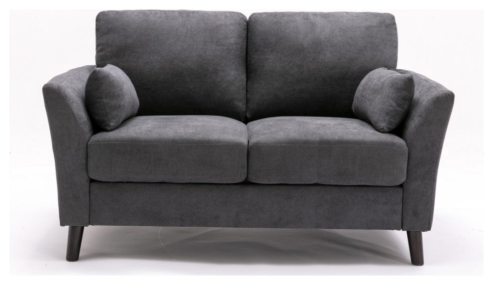 Damian Woven Fabric Loveseat, Gray
