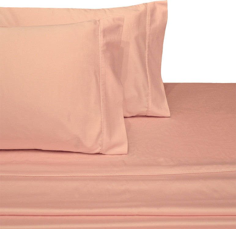 Solid 100% Cotton Waterbed Sheet Set, 300 TC, Blush, Queen