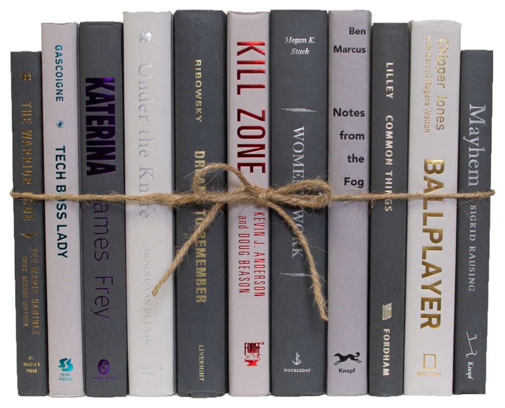 Decorative Books - Granite Book Bundle - 1 foot of Grey Books