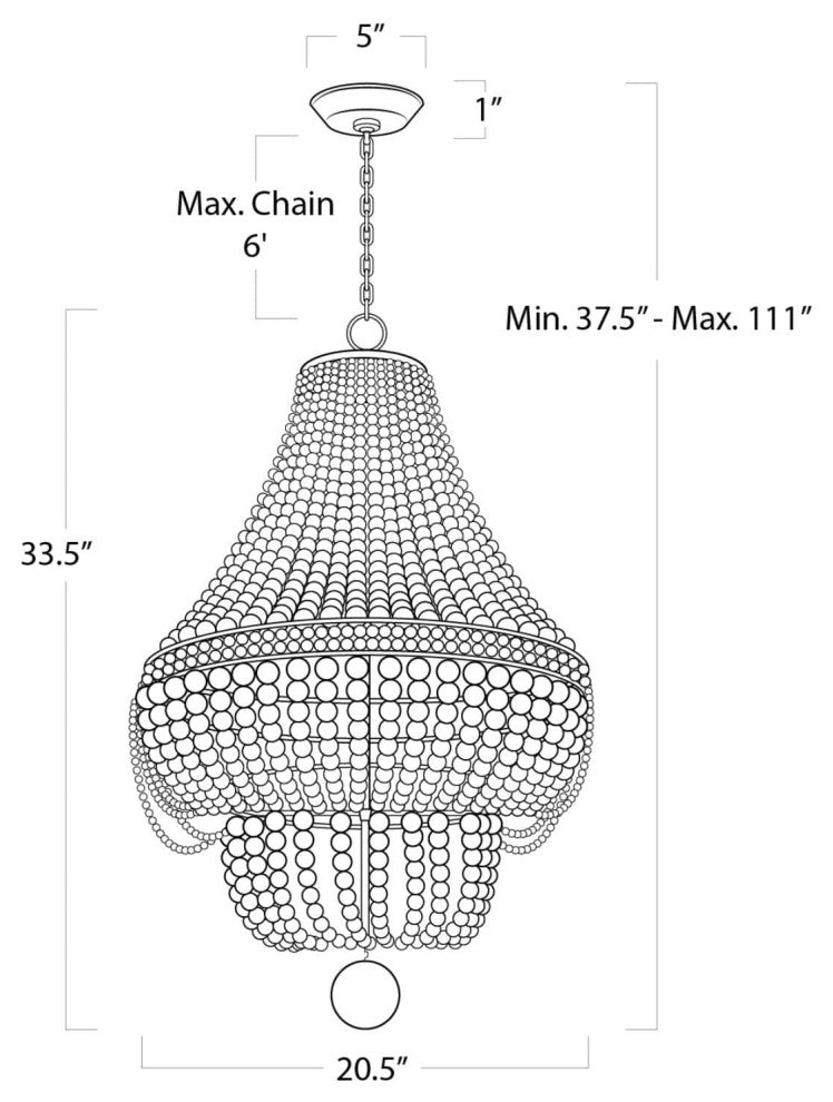 Malibu Chandelier, Weathered Blue