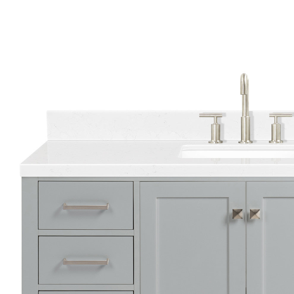 Ariel Cambridge 54" Single Rectangle Sink Vanity, Carrara Quartz