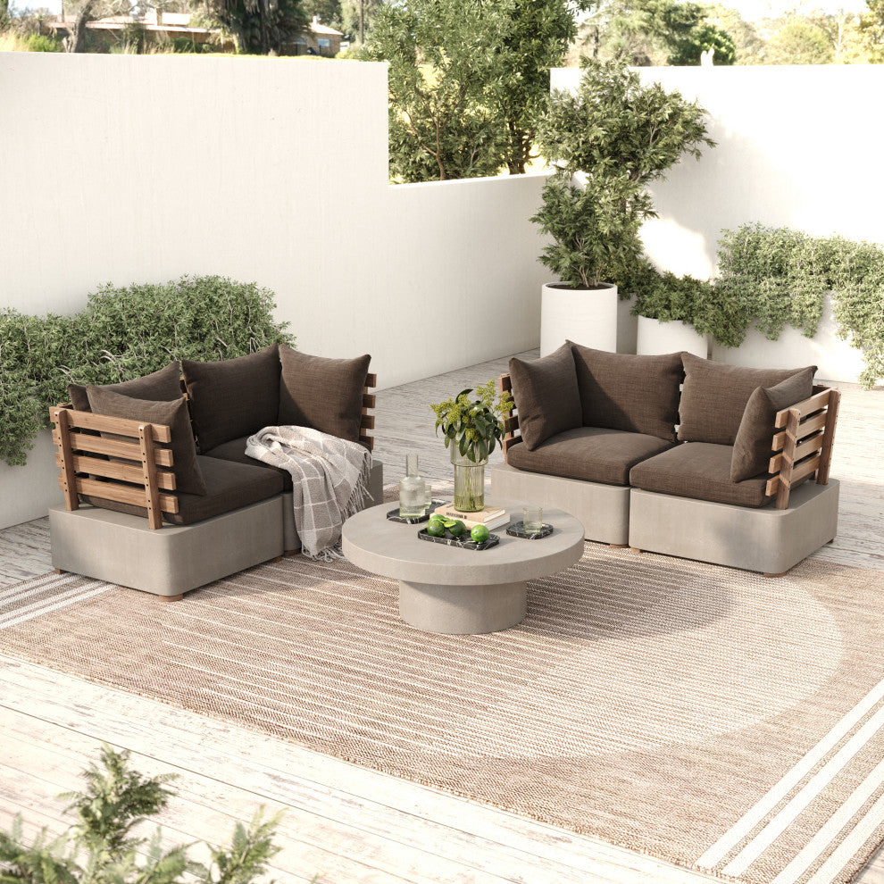 Modrest Morley Modern Round Concrete Coffee Table