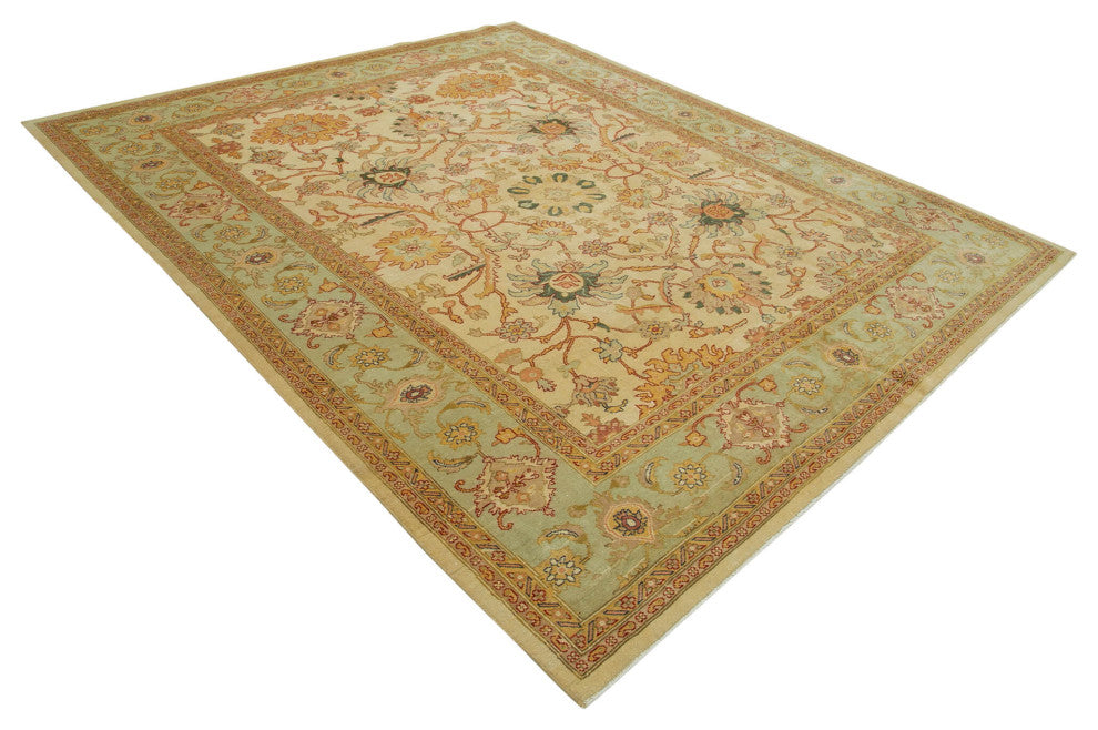 Rug N Carpet - Handwoven Oriental 8' 2" x 9' 10" Wool Oushak Area Rug