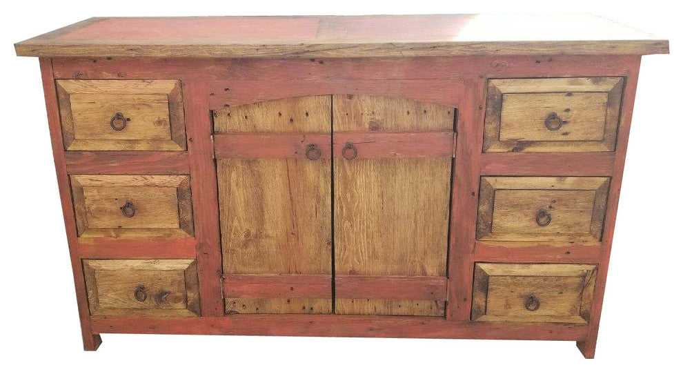 Crusaders Rustic Curved Doors Bathroom Vanity, 48"x20"x32"