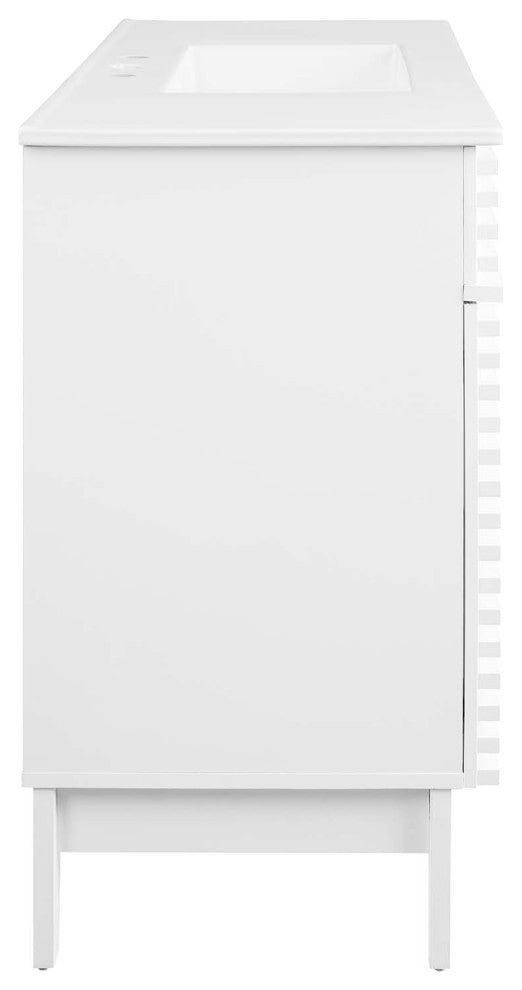 Render 48" Single Sink Bathroom Vanity, White White