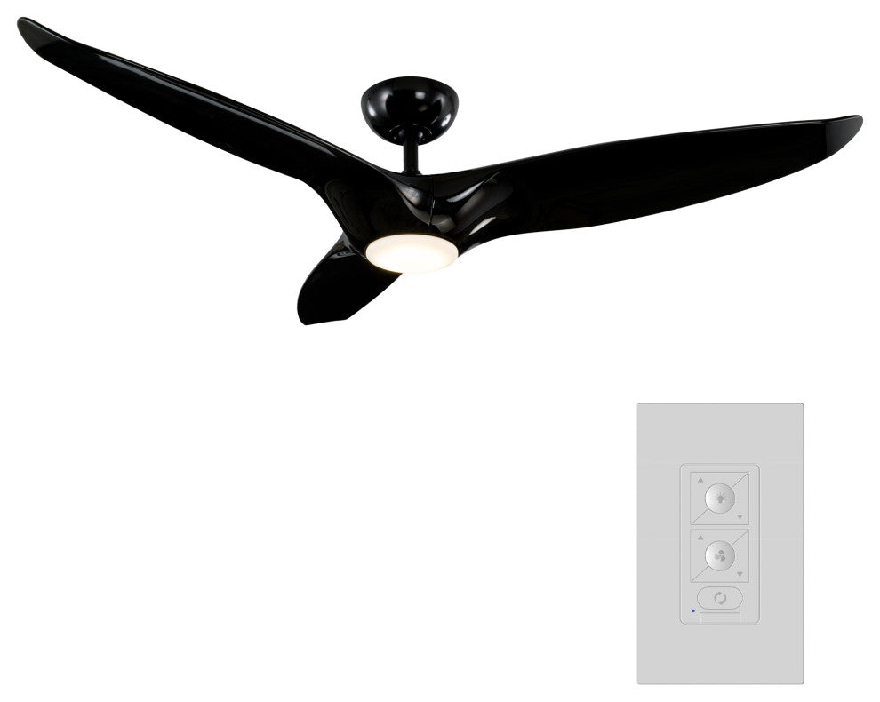 Morpheus III 60" Indoor/Outdoor Smart Ceiling Fan, Gloss Black, 3500K Light Kit