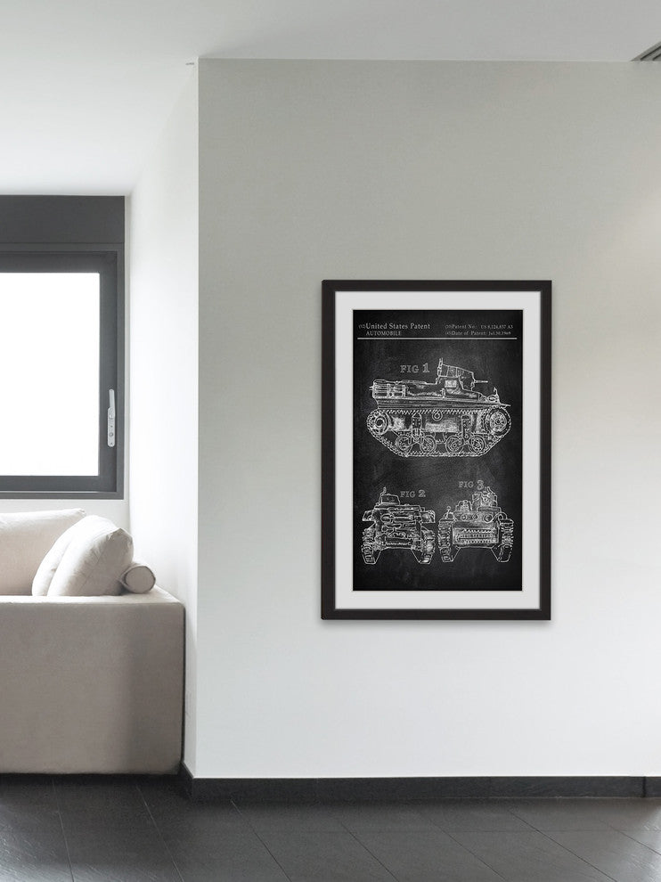 "Military Tank Design" Framed Painting Print, 12"x18"