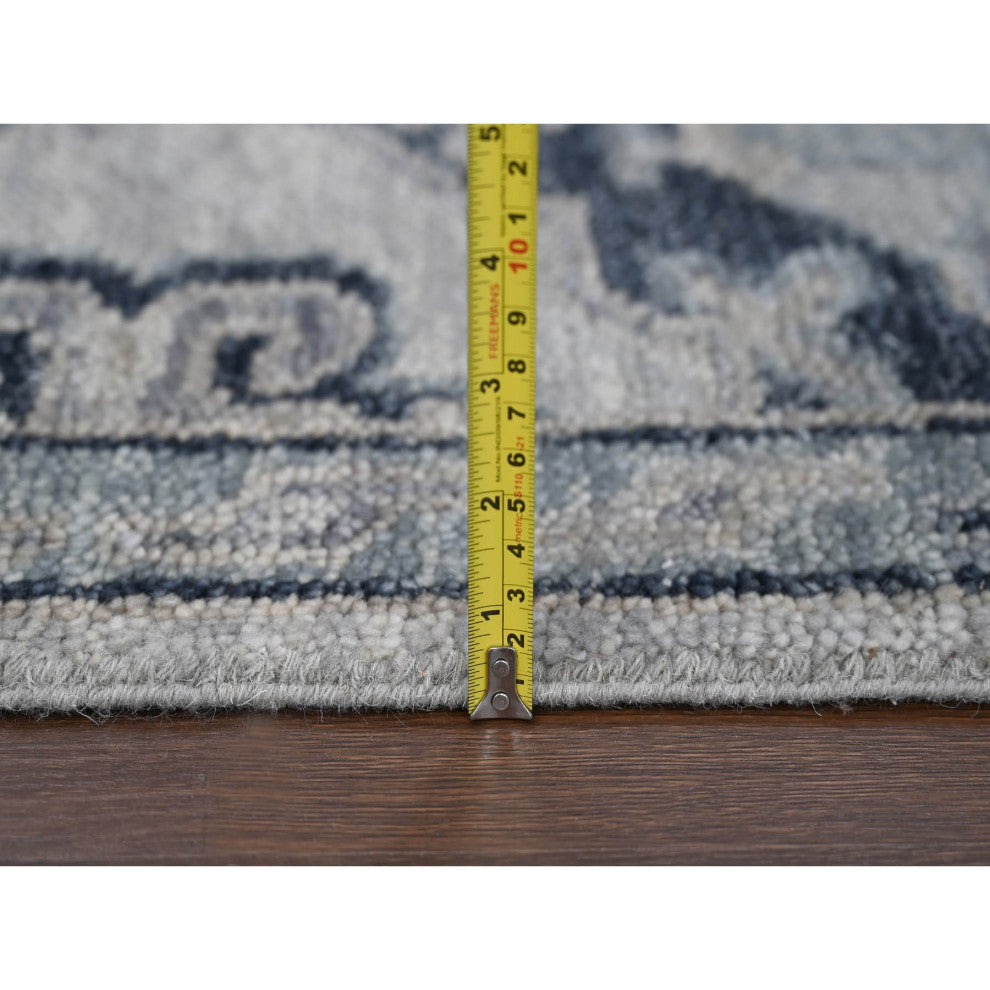 Silver Gray Wool Hand Knotted Anatolian Design Supple Collection Rug 5'10"x8'10"