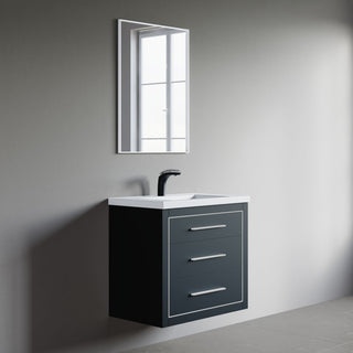 Sherwood 30" Single Vanity Set, Charcoal, Chrome Trim, Floating Only