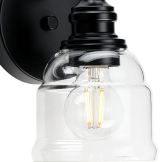 Ambrose Collection 5" 1-Light Matte Black Clear Glass Bath Vanity Light