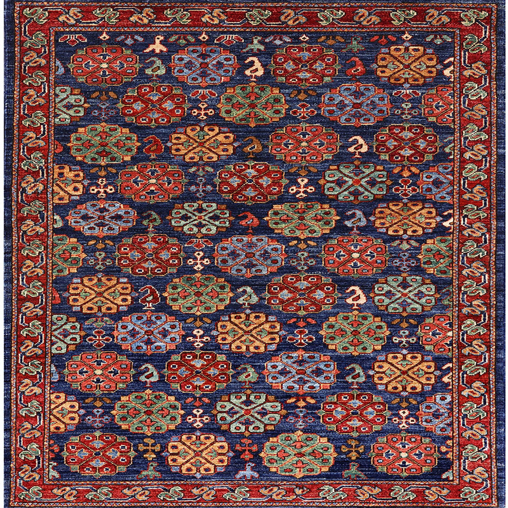 Ahgly Company Indoor Square Mid-Century Modern Area Rugs, 4' Square