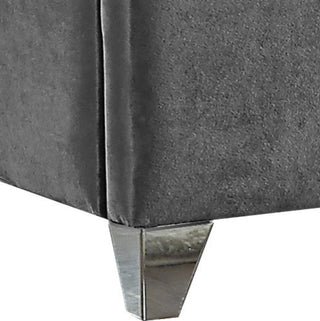 Zuma Velvet Upholstered Bed, Gray, King