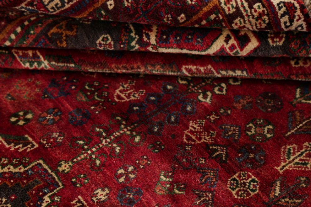 Consigned, Antique Oriental Persian Traditional Hand-Knotted Area Rug, Red, 6x9