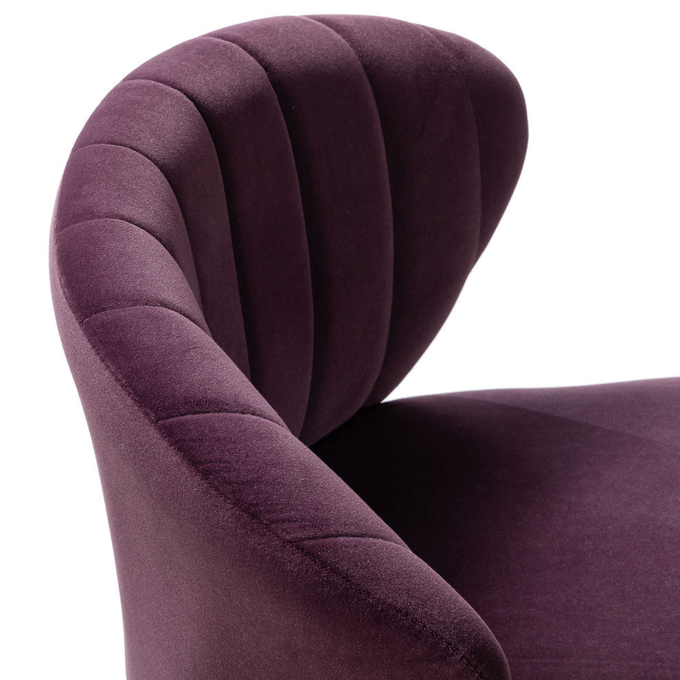 Swivel Task Chair With Tufted Back, Purple