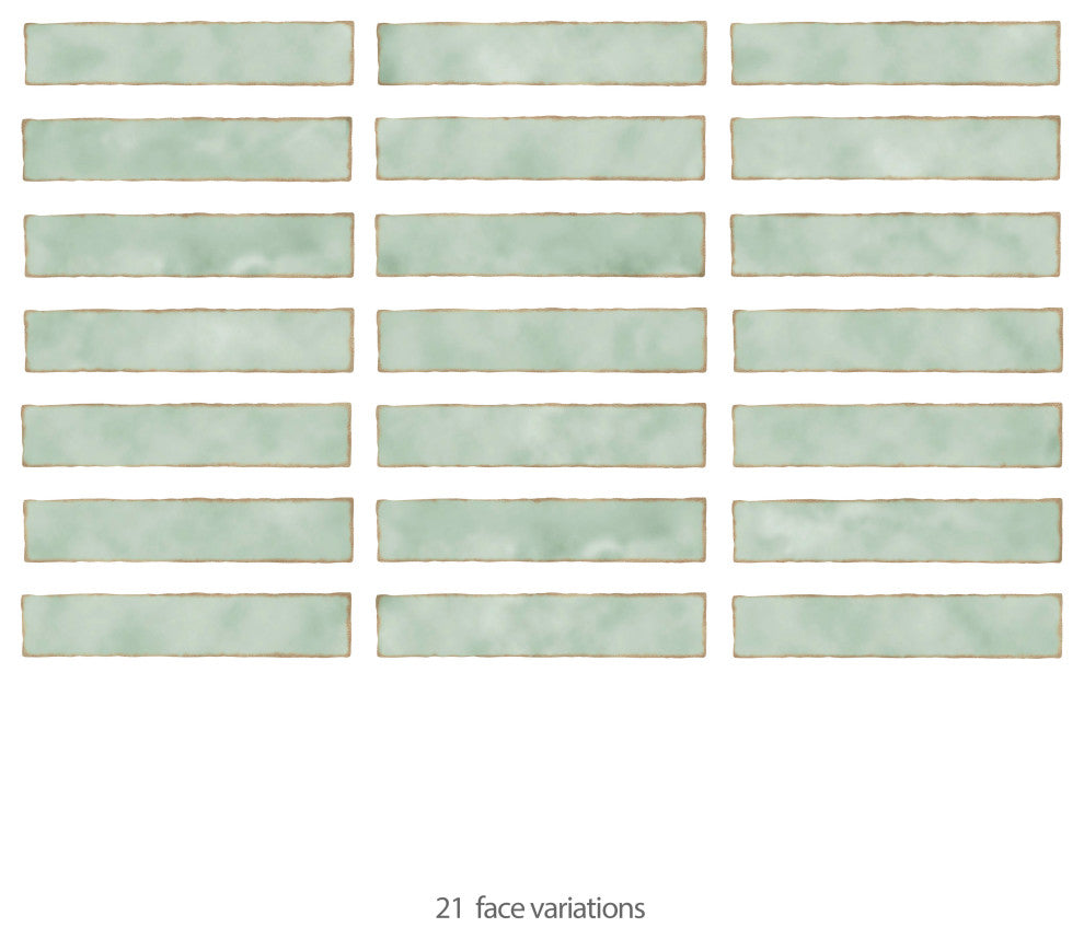 Hudson Studio Soho Brick Mint Ceramic Wall Tile