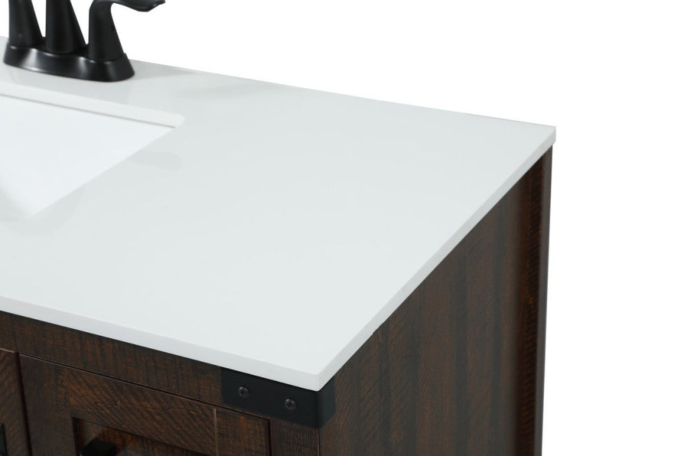 Home Living 19" Farmhouse Expresso-Light Bathroom Vanity