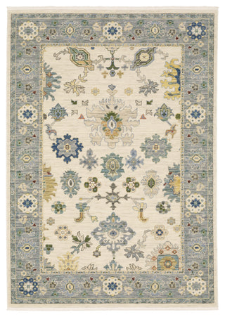 Leoness Floral Border Indoor Area Rug, Ivory, 2' x 3'