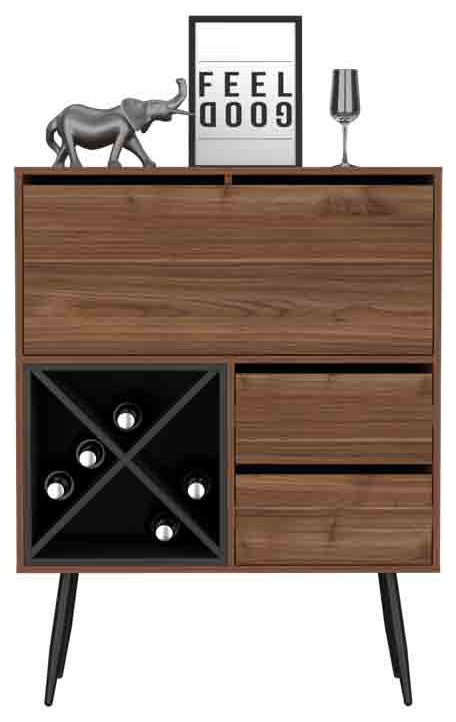 Bar Octupos, Living Room, Mahogany / Black