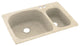 Swan 33x22x9 Solid Surface Kitchen Sink, 2-Hole, Tahiti Desert
