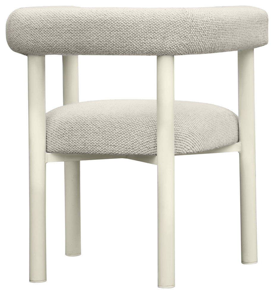 Jackie Cream Outdoor Textured Dining Chair
